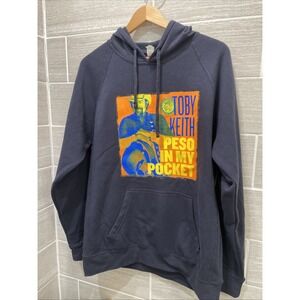 Toby Keith Peso in my pocket‎ Navy hoodie Size L NEW